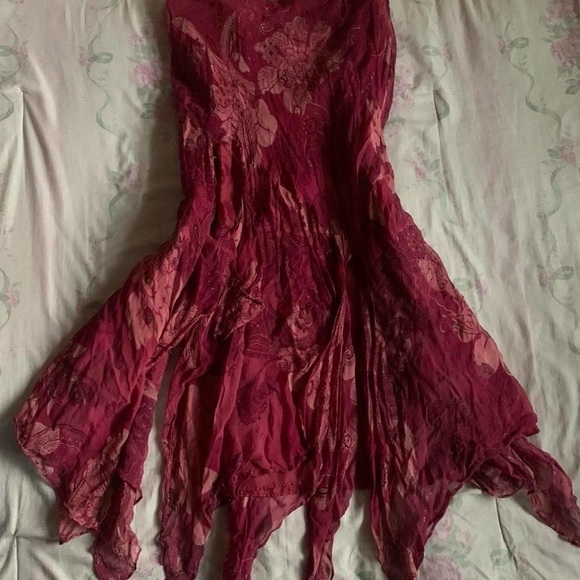 American Vintage Dresses & Skirts - Silk Asymmetrical Fairy Vintage Skirt